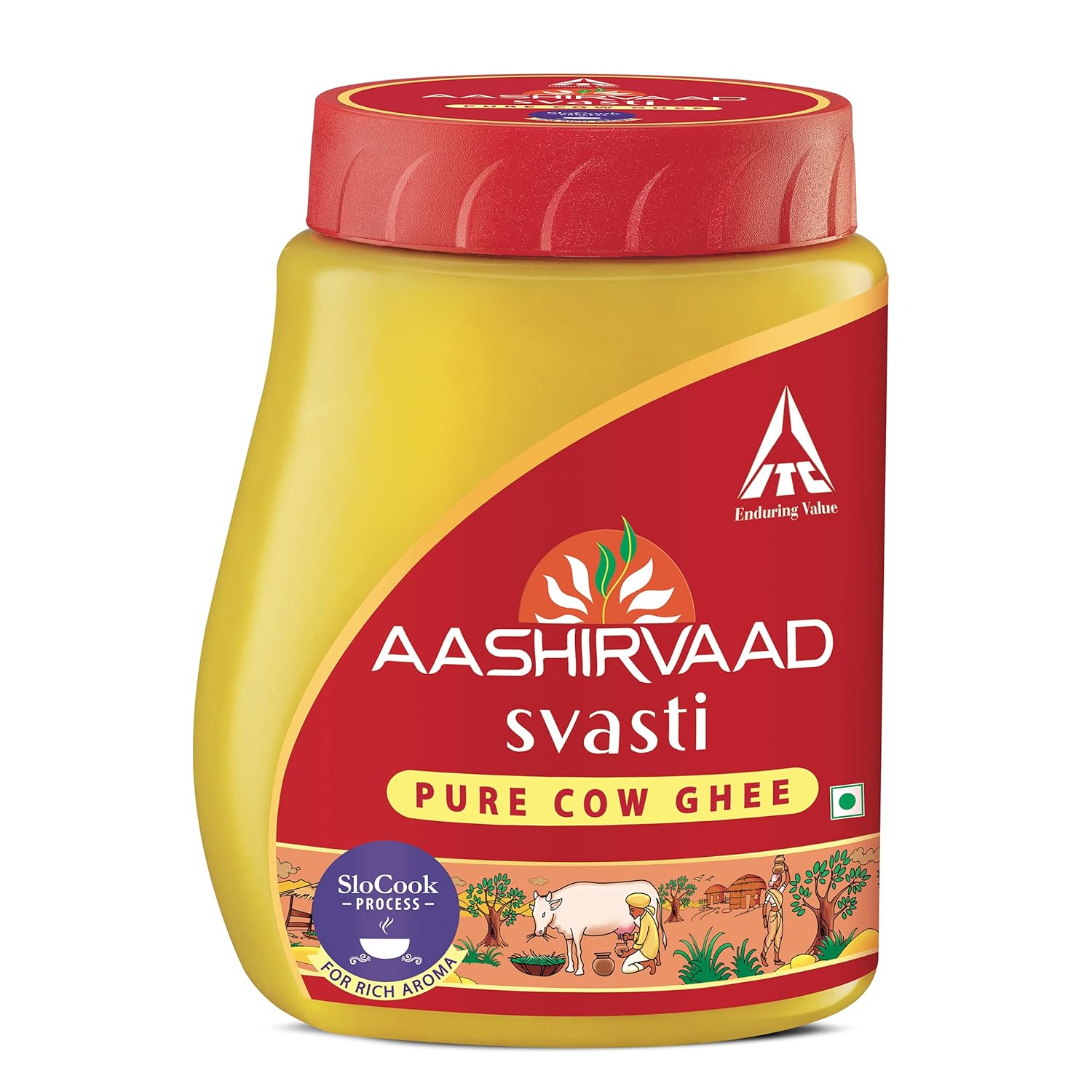 Organic Pure Svasti Desi Cow Ghee By Aashirvaad | Naturally & Healthy Protein Fiber Desi Ghee For Everyday Use | 2 Litre (1 Lite * 2) 67.6 Ounce | Combo Pack