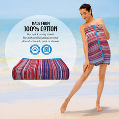 Ambra Linens Highly Absorbent Bath Towels 500 Gsm | 100% Cotton, Soft & Plush All Seasons Use, Extra Large Size (Aqua Beach)