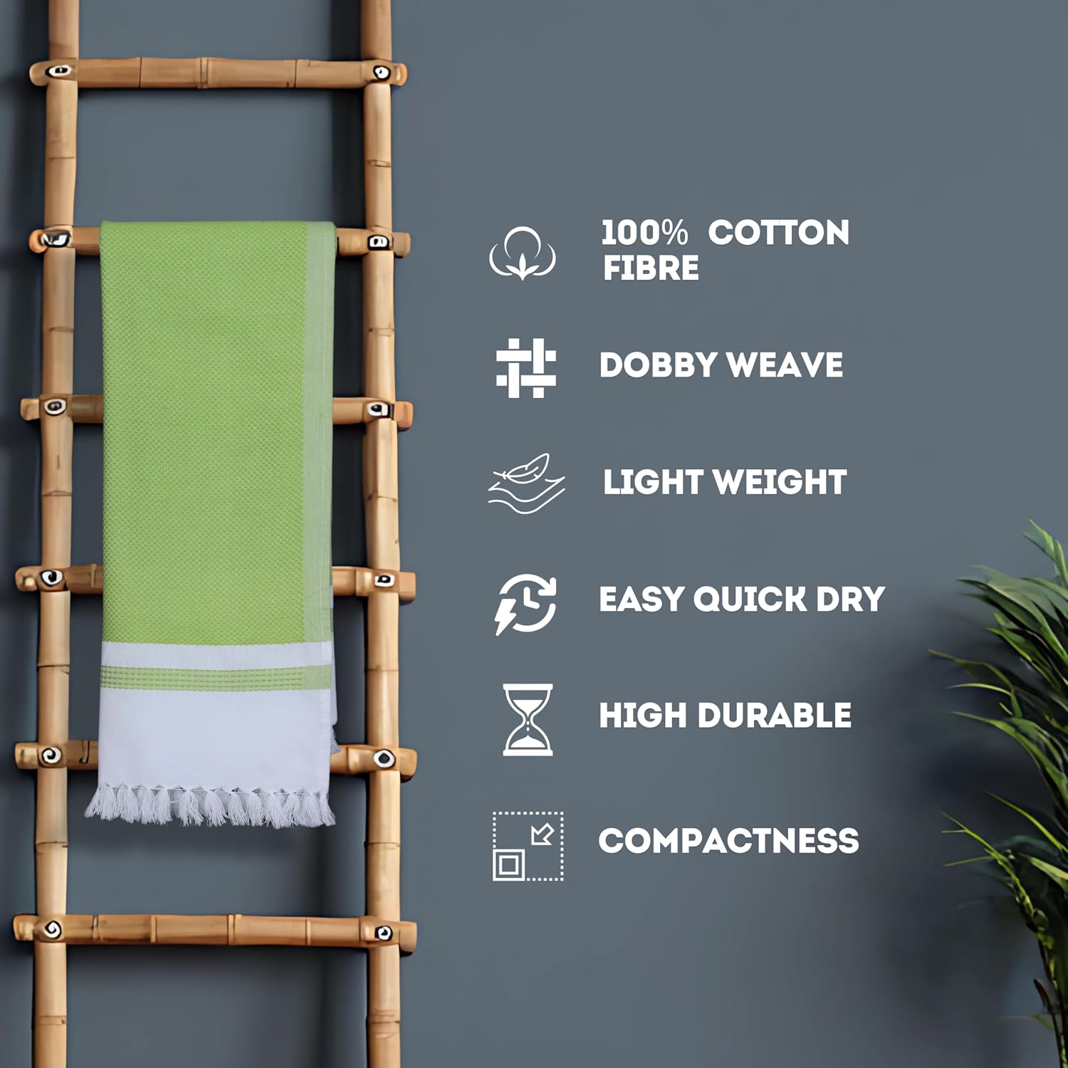 Pure Cotton Turkish Bath Towel 350 Gsm | Extra Soft Plush Light Weight Quick Dry Travel Thin Towels (Mango Leaf)