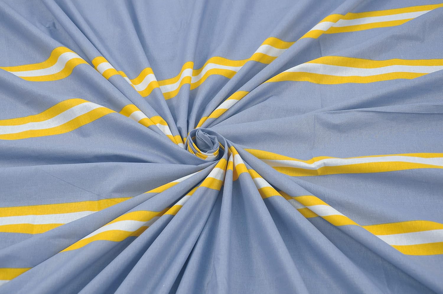 Bedsheets For King Size Bed With 2 Pillow Covers - 108 X 108 Inches, Striped Grey & Yellow | Perfect For Home Decor & Gifts | 144 Thread Count