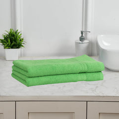 Fresh From Loom Luxury Fur Collection Hand Towel 500 Gsm Napkins Cotton High Absorbency Double Stitched Size (Parrot) - Set Of 2