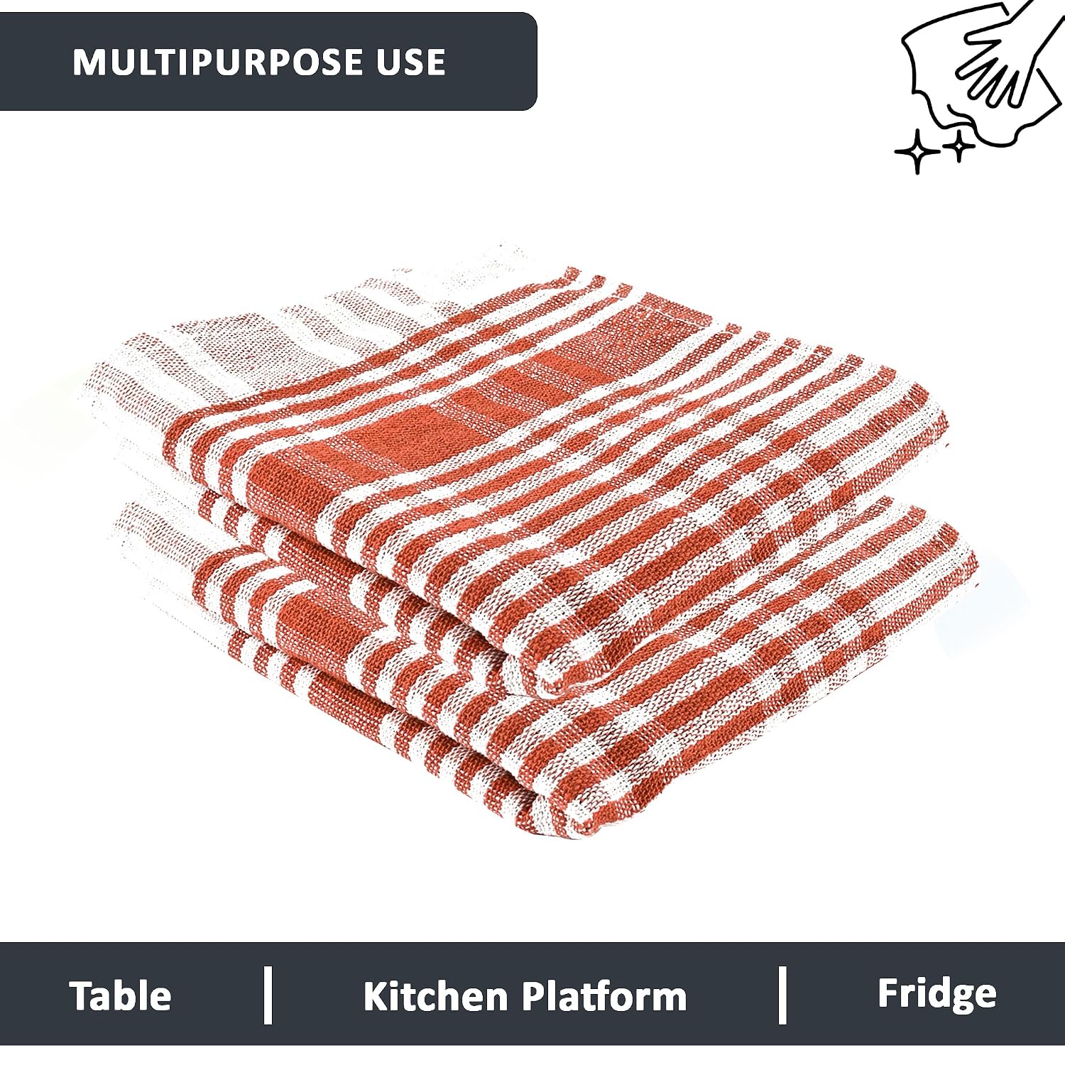 Kuber Industries Cotton Kitchen Towel 600 Gsm - Brown (18 Piece)