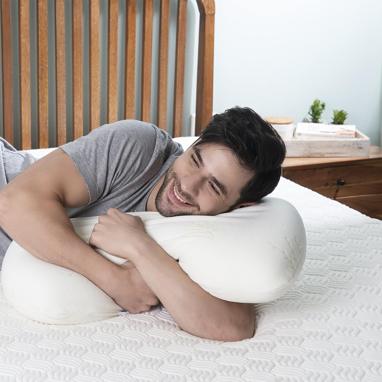 Memory Foam Pillow For Neck & Shoulder Pain Relief, Standard Size - 5 Inch | Sleeping-Orthopedic Bed Pillow For Back, Side & Stomach Sleepers | Thick-Medium Firm, Cervical Pillow -Set Of 2