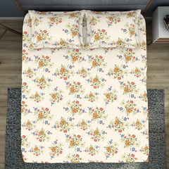 King Size 1 Double Bedsheet With 2 Pillow Covers - Size 108 X 108 Inches, Multicolor | Soft Feel Wrinkle Resistance | Durability & Comfort, Breathable