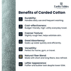 Earthy Fables Pure Carded Cotton Bath Towel 1000 Gsm | Soft, Absorbent, Quick Dry & Skin-Friendly Towel Set Of 2 (Seafoam)