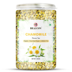 Bralcon Organic Chamomile Flower Tea - 100gm, 3.5 Ounce | Improves Sleep, Reduce Anxiety - Pure Dried Flower Detox Tea | Caffeine Free