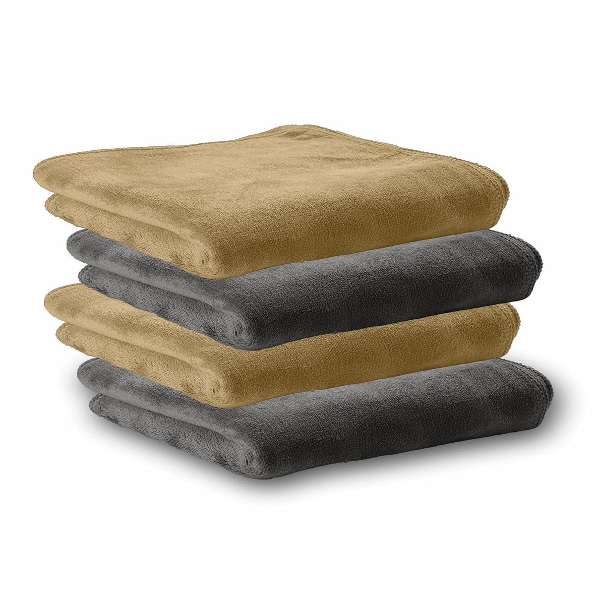 Housse Microfiber Hand Towel 800 Gsm | Premium Quality Towels Ultra Absorbent & Anti-Bacterial For Gym (Avocado Green & Atmosphere) - Pack Of 4