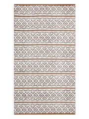 Homefresh Decorative Cotton Bath Towel 500 Gsm | Geometric Pattern Brown & White (Kelle)