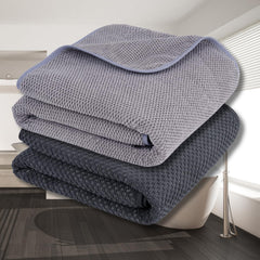 Fezora Microfiber Contler Bath Towels 700 Gsm | Large Size Bath Towel Soft & Absorbent Bath Towel For Men & Women (Grey & Dark Grey)- Pack Of 2