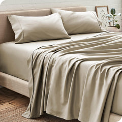 Flat Bedsheets Double Size Egyptian Cotton With 2 Pillow Cover - 81 X 96 Inches, Taupe | Softness & Comfort | Ideal For Luxury Home, Hotels & Resorts