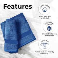 Avni Home Cotton Bath Towels 500 Gsm | Towels For Bath Large Size Extra Soft & Absorbent Bath Towel For Men & Women (Blue)