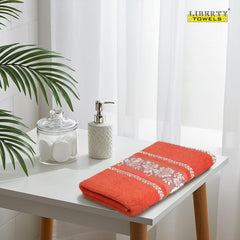 Liberty Towels 100% Cotton Large Size Bath Towel 450 Gsm | Highly Absorbent, Soft & Quick Dry Bathroom Towel | Elegant Design (Peach)