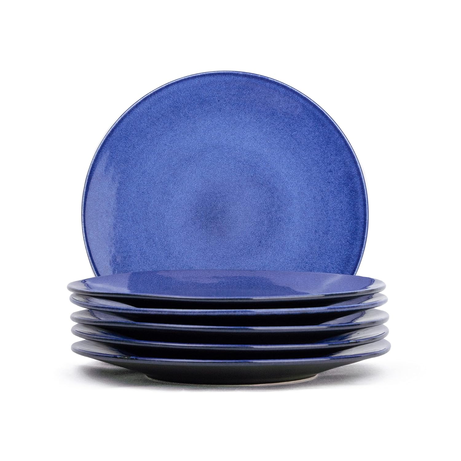 Ceramic Dinner Set Of 12 Pcs, Blue Reactive | Crockery Set For Dining Table - Dining Sets Crockery Items | Glossy Finish - 6 Dinner Plates+ 6 Veg Bowls, 220ml Each