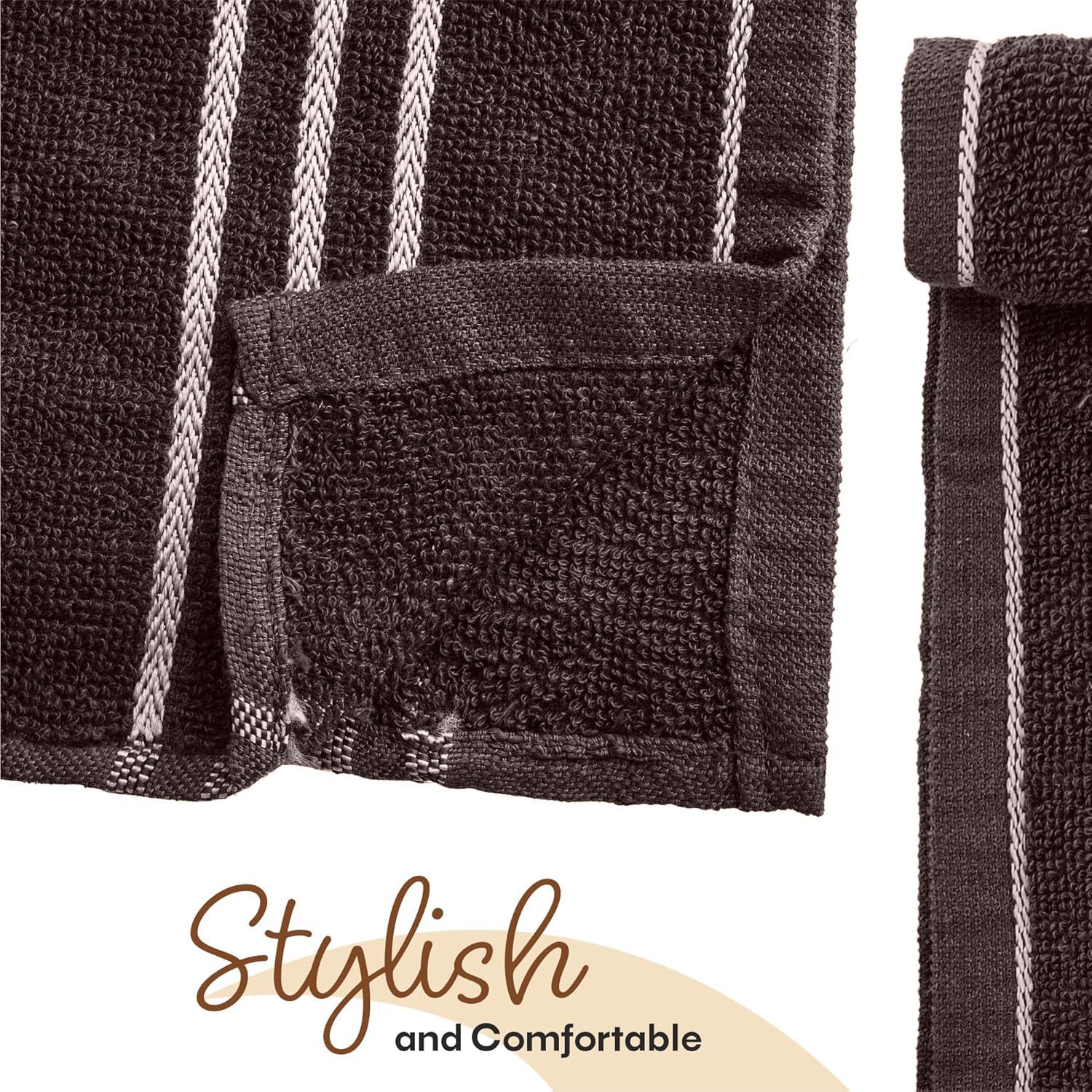 Home + Studio Super Soft 100% Cotton Hand Towels 150 Gsm | For Gym & Workout, Absorbent, Quick Dry Towel (Brown)