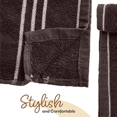 100% Cotton Hand Towels 1200 Gsm | Super Soft, Absorbent, Quick Dry Hand Towels (Brown) - Pack Of 6