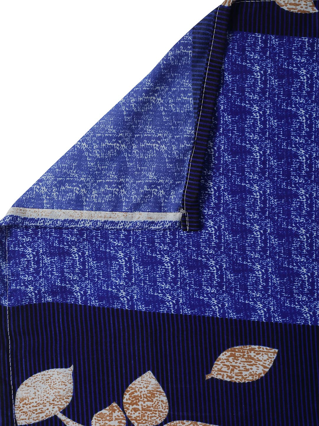 1 Double Bedsheet With 2 Pillow Covers - 85 X 86 Inches, Blue | Long-Lasting Color Comfortable Fabric Bedsheet