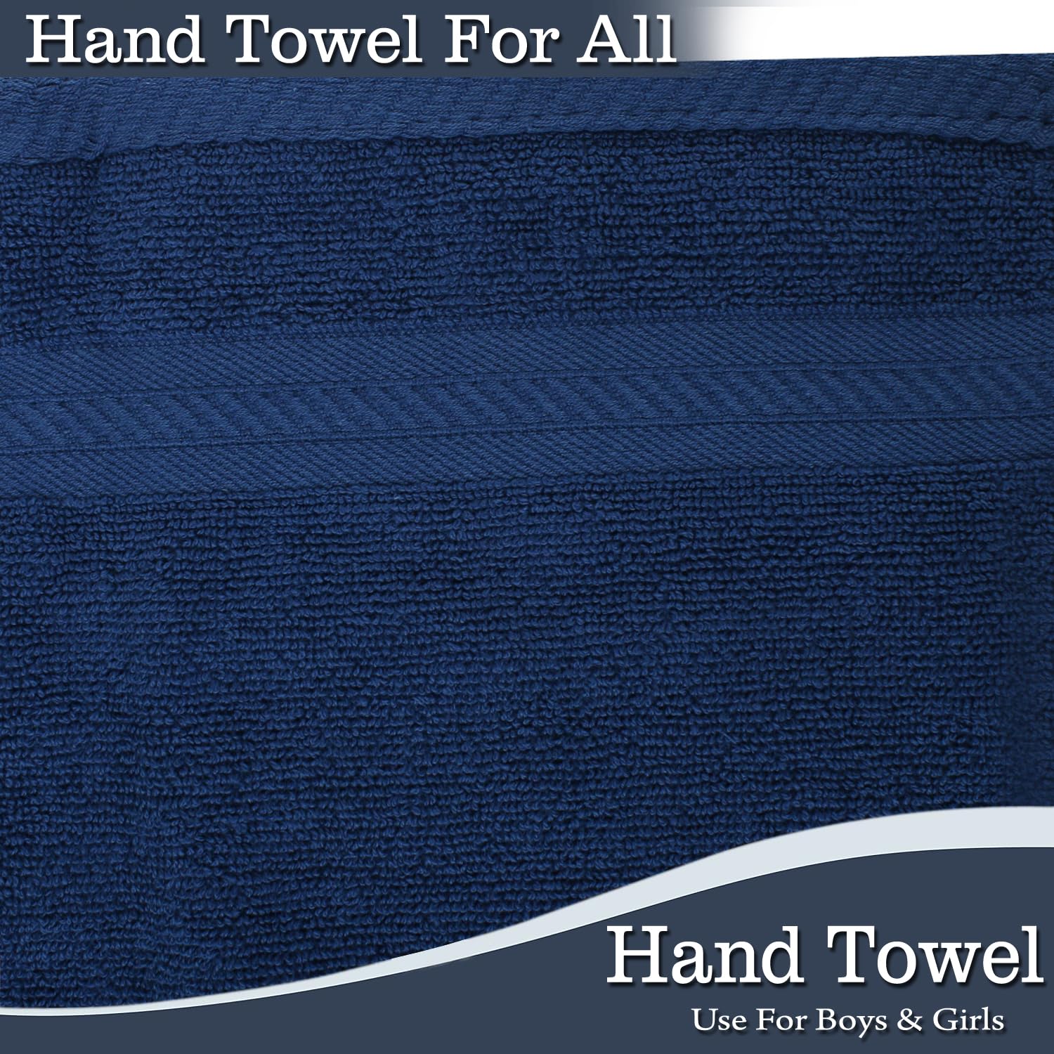 Fresh From Loom Luxury Fur Collection Hand Towel 500 Gsm Napkins Cotton High Absorbency Double Stitched Size (Blue) - Set Of 6