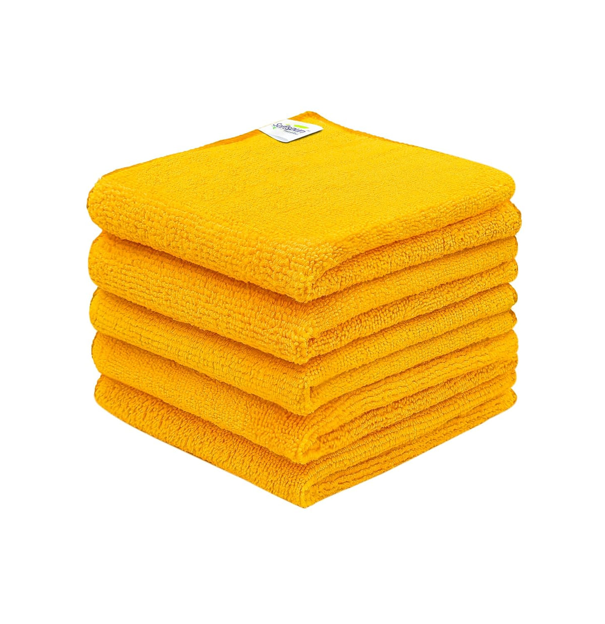 Softspun Microfiber Cleaning Cloths Towel 300 Gsm | Thick Lint & Streak-Free Multipurpose Cloths Automotive Microfibre Towels For Car, Bike Cleaning Polishing Washing Pack Of 5 (Orange)