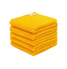 Softspun Microfiber Cleaning Cloths Towel 300 Gsm | Thick Lint & Streak-Free Multipurpose Cloths Automotive Microfibre Towels For Car, Bike Cleaning Polishing Washing Pack Of 5 (Orange)