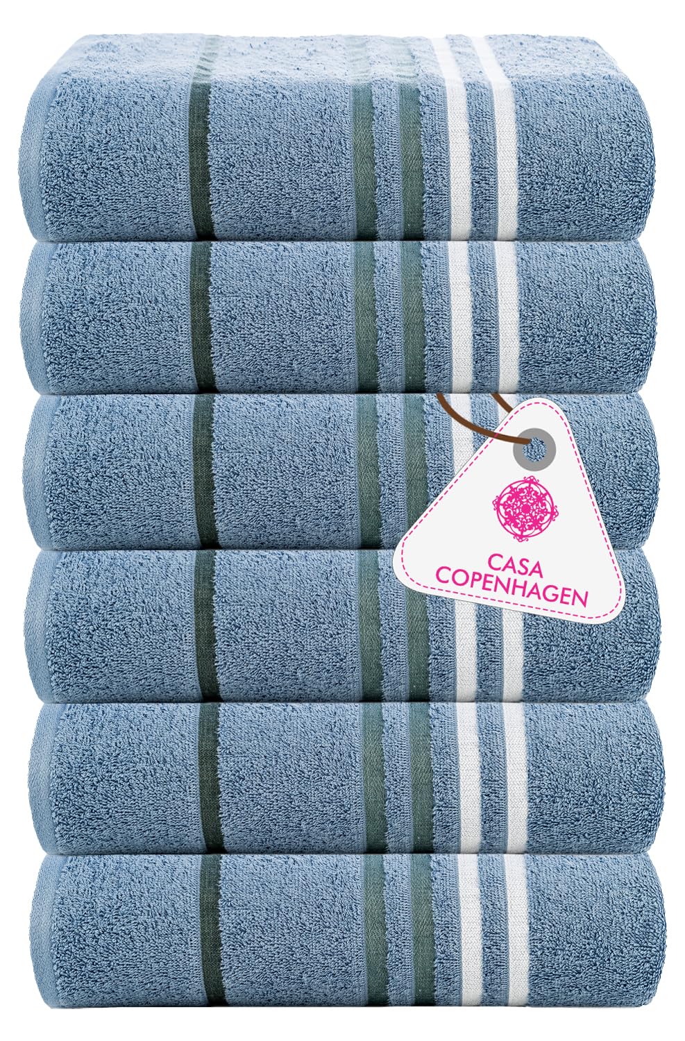 Casa Copenhagen Egyptian Cotton Ecstatic Hand Towel 740 Gsm (Dusty Blue)- 6 Pcs