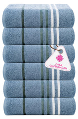 Casa Copenhagen Egyptian Cotton Ecstatic Hand Towel 740 Gsm (Dusty Blue)- 6 Pcs