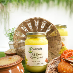100% Natural A2 Desi Cow Ghee By Kasutam | Rich In Vitamins, Minerals Healthy Desi Cow Ghee Perfect For Cooking & Sweets | (1 Litr) 33.8 Ounce | Jar Pack