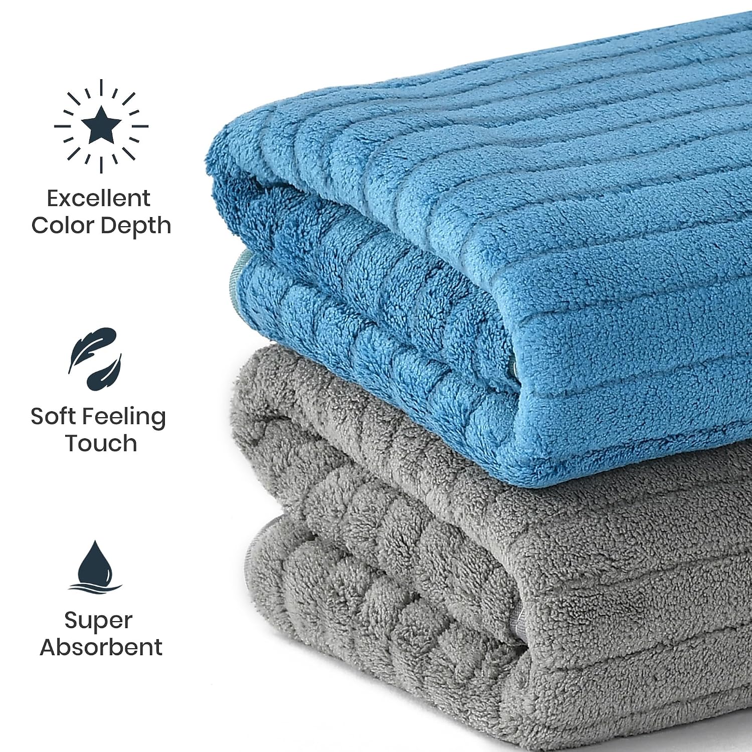 Urbanleaf Stripe Microfiber Hand Towels 170 Gsm | Gym & Workout Towels, Pack Of 2 (Multicolor 3)