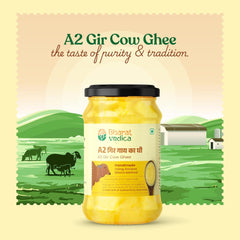 Pure A2 Gir Cow Ghee By Bharat Vedica | Handmade With The Ancient Bilona Method Pure Desi Cow Ghee For Supports Heart Health | (1 Litr) 33.8 Ounce | Jar Pack