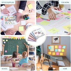 400 Sheets Macaron Sticky Notes Cube – Self-Adhesive, Vibrant Pastel Color Notes For Home, Office