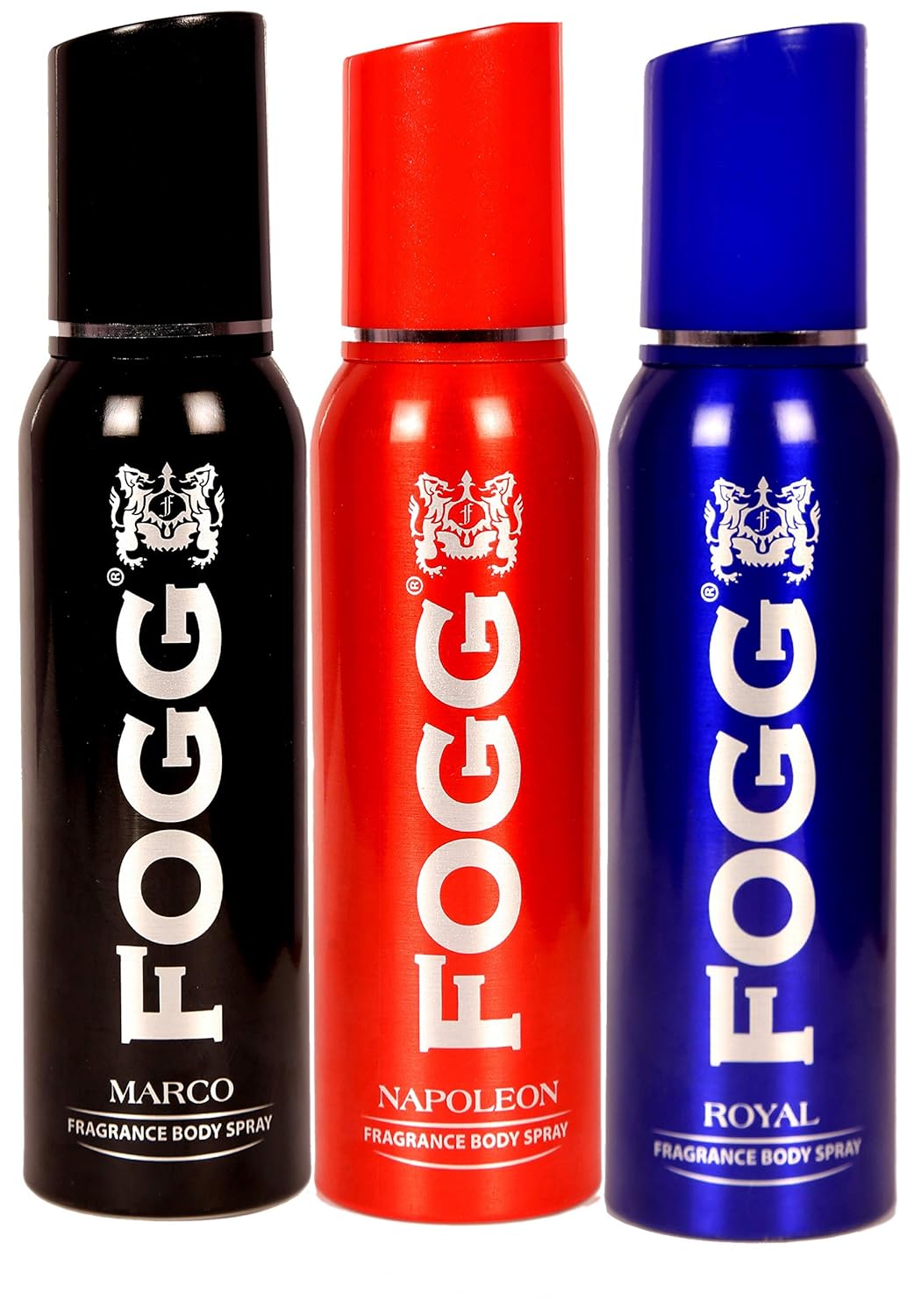 Fogg Marco + Royal + Napolean Fragrance Body Spray 150ml Each 5 Fl.oz. | Long Lasting No Gas Deodorant For Men & Women