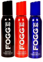 Fogg Marco + Royal + Napolean Fragrance Body Spray 150ml Each 5 Fl.oz. | Long Lasting No Gas Deodorant For Men & Women