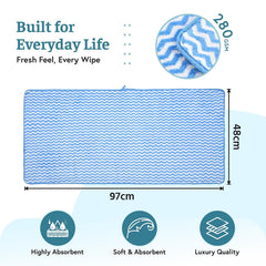 Kuber Industries Microfiber Soft Face Towel 800 Gsm | Absorbent Hanging Hand Towels For Wash Basin Bathroom | Zig Zag - Pink & Blue (4 Pcs)