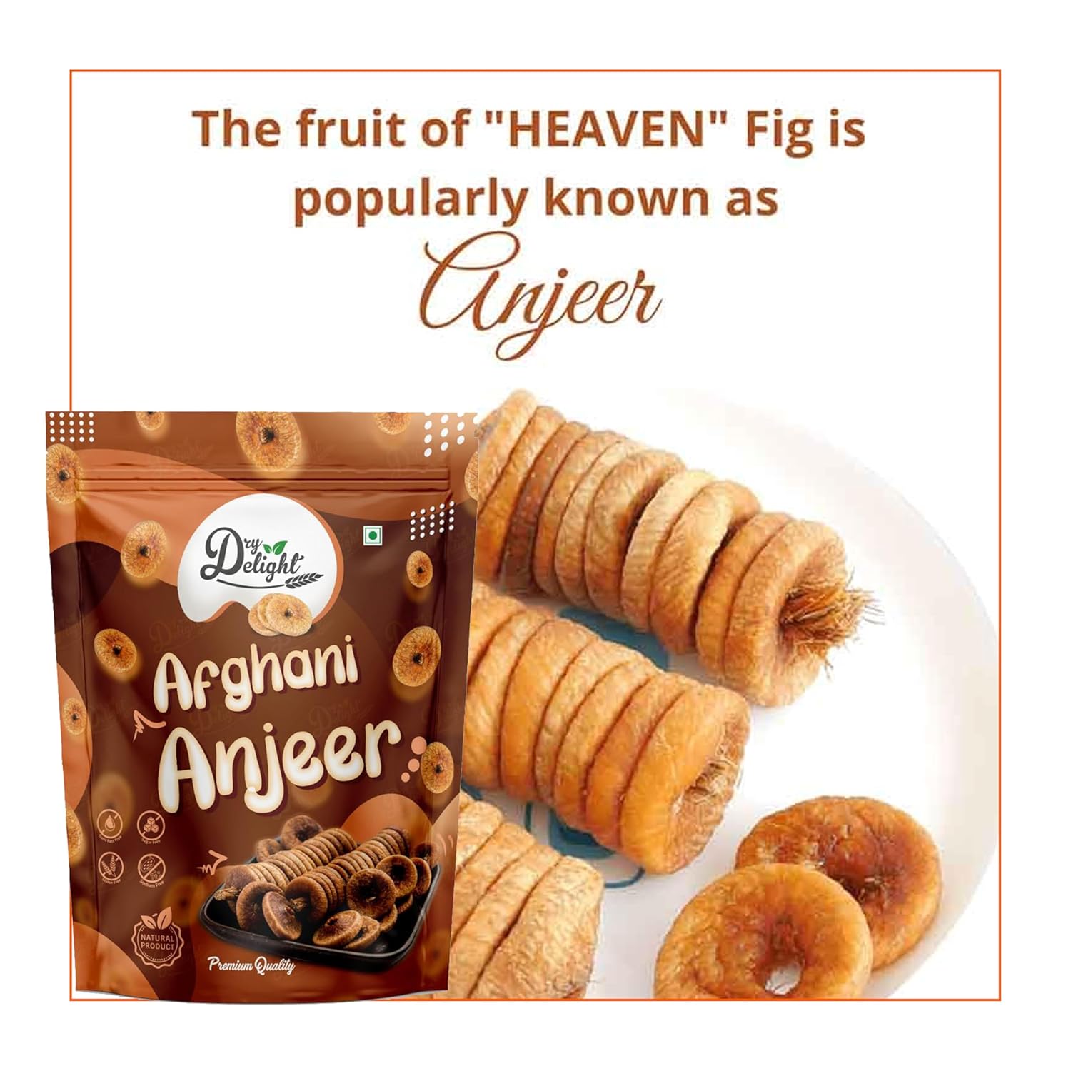 Nature's Premium Afghani Anjeer By Dry Delight 100gm, | Afghanistan Dried Figs Anjeer Nutrient-rich, Irresistibly Delicious Figs | 3.5 Ounce