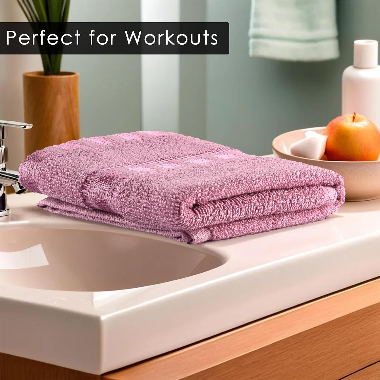 Kuber Industries Cotton Hand & Face Towels 200 Gsm | Easily Washable Workout Gym Napkins For Men & Women | Pocket Towel - Pink (Pack Of 6)