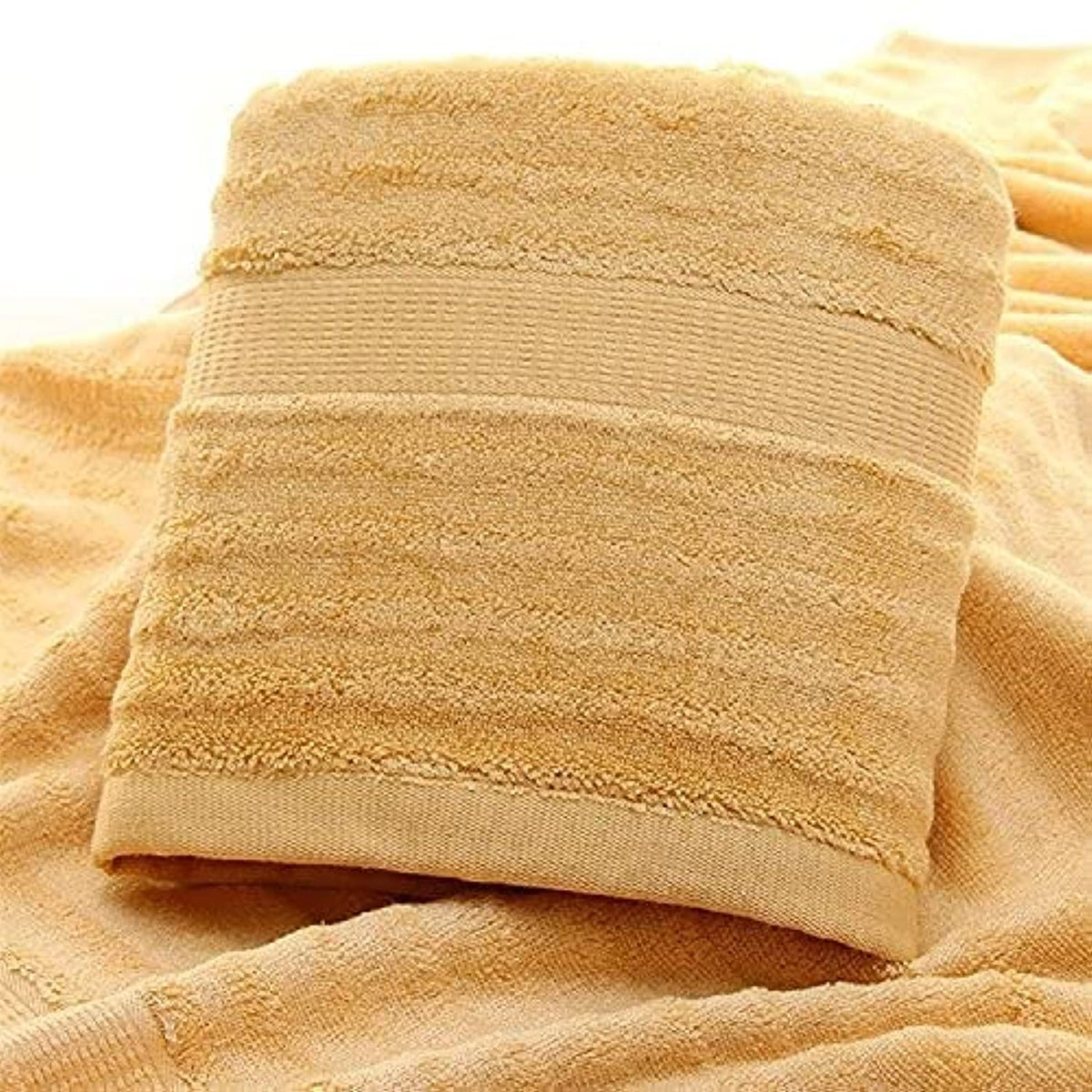 Mush Bamboo Bath Towels Large Size 600 Gsm | Bath Towel For Men & Women | Soft, Highly Absorbent, Quick Dry & Anti Microbial (Golden Brown)