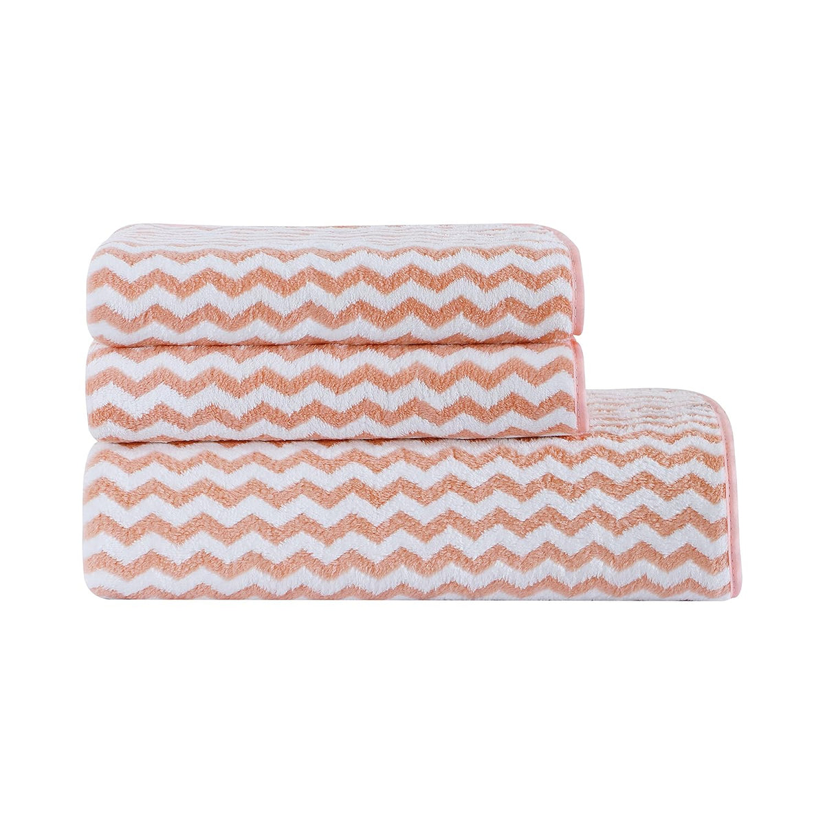 Spread Spain Microfiber 1 Bath & 2 Hand Towels 1000 Gsm | Extra Soft Plush & High Absorbent Towel For Gym & Workout - Pack Of 3 (Peach)