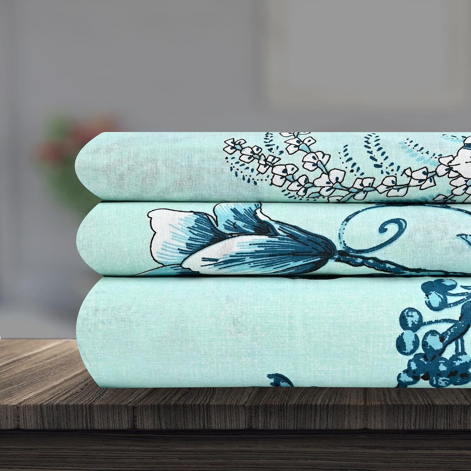 Bedsheet For Single Size Bed With 1 Pillow Cover - 57 X 87 Inches, Blue | Gifts For Wedding Or Anniversary, Surprise, Soft, Breathable, & Comfortable Bedsheet
