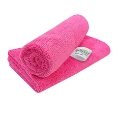 Softspun Microfiber Cloth 350 Gsm | Thick Lint & Streak-Free Multipurpose Cloths Microfibre Towels - 2 Pcs (Pink)
