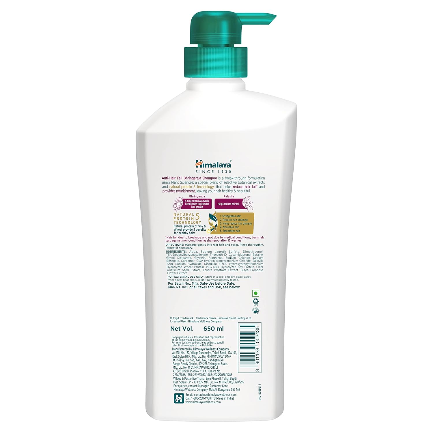 Himalaya Anti-Hair Fall Bhringaraja Shampoo, 96% Hair Fall Reduction | 650ml