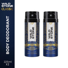 Wild Stone Classic Cologne Long Lasting Body Deodorants For Men 450ml 15.2 Fl.oz. | Pack Of 2