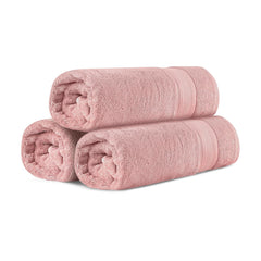 Himeya 100% Bamboo Cotton Bath Towels 500 Gsm | Bath Towel For Men/Women (3 Piece)- Butter Pink