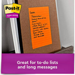 Super Sticky Notes, 4" X 6", Miami Collection, 4 Pads Per Pack, 45 Sheets Per Pad, Lined
