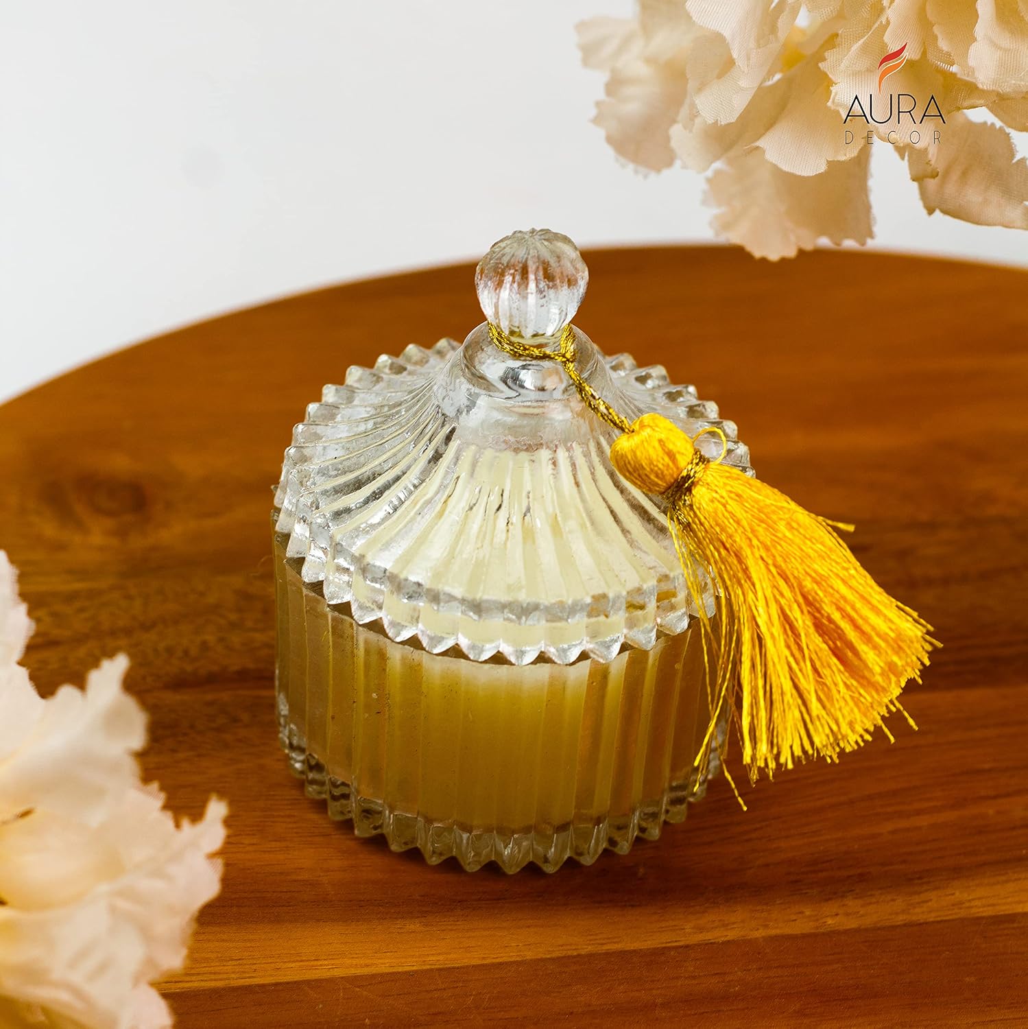 CRYSTAL GLASS JAR SCENTED CANDLE FOR HOME DECORATIONS | SOY WAX PERFECT FOR GIFT
