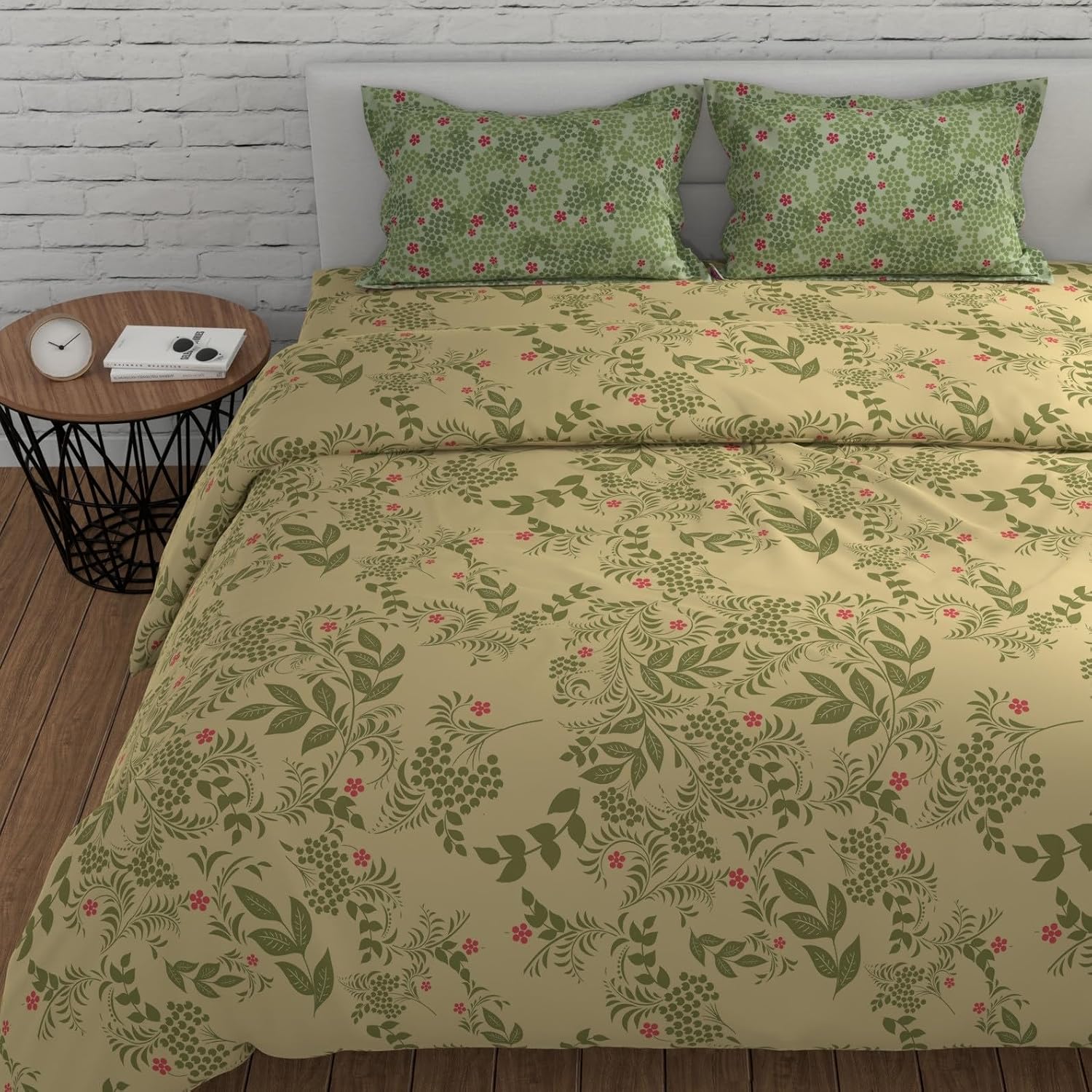 King Size For Double Bedsheet 2 Pillow Covers - 108 X 108 Inches, Light Green | Soft & Durable For Everyday Use - All Season Comfort