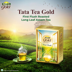 Tata Tea Gold First Flush Tea - 250gm, 8.8 Ounce | Roasted Long Leaf Tea - Rich Taste & Smoky Aroma | Medium Caffeine Chai Patti