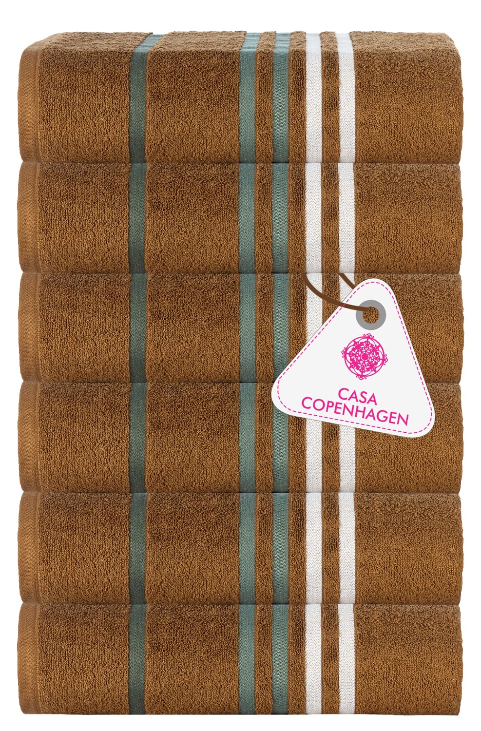 Casa Copenhagen Egyptian Cotton Ecstatic Hand Towel 740 Gsm (Brown)- 6 Pcs