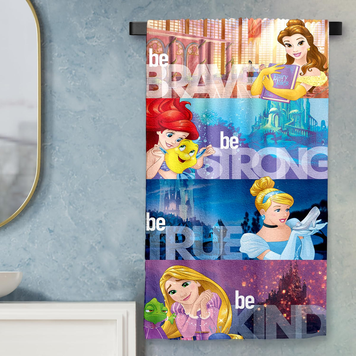 Sassoon Princess Disney Princess Brave Bath Towel 400 Gsm | Gentle, Super Absorbant, Easy Care Bath Towel For Kids (Multicolor)
