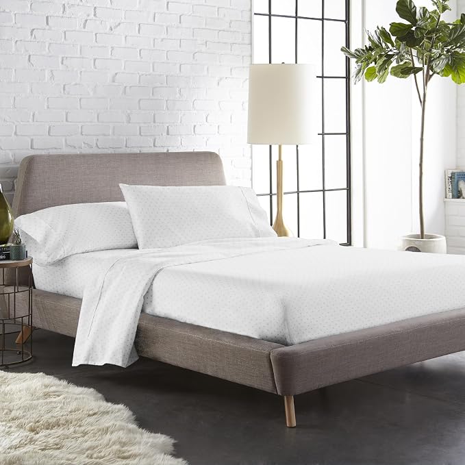 Cotton Fitted Bedsheet For Double Bedsheet With 2 Pillow Covers, Bedding Set - 60x80 Inches, White | Sateen Weave Queen Size Bed Sheet, 12" Deep Pocket- 1 Elastic Fitted Bed Sheet