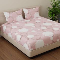 Bed Sheet For Double Bed With 2 Pillow Covers Queen Size - 88 X 96 Inches, Pastel Peach | Ideal For Bedroom, Guest Room, Home, Daily Use