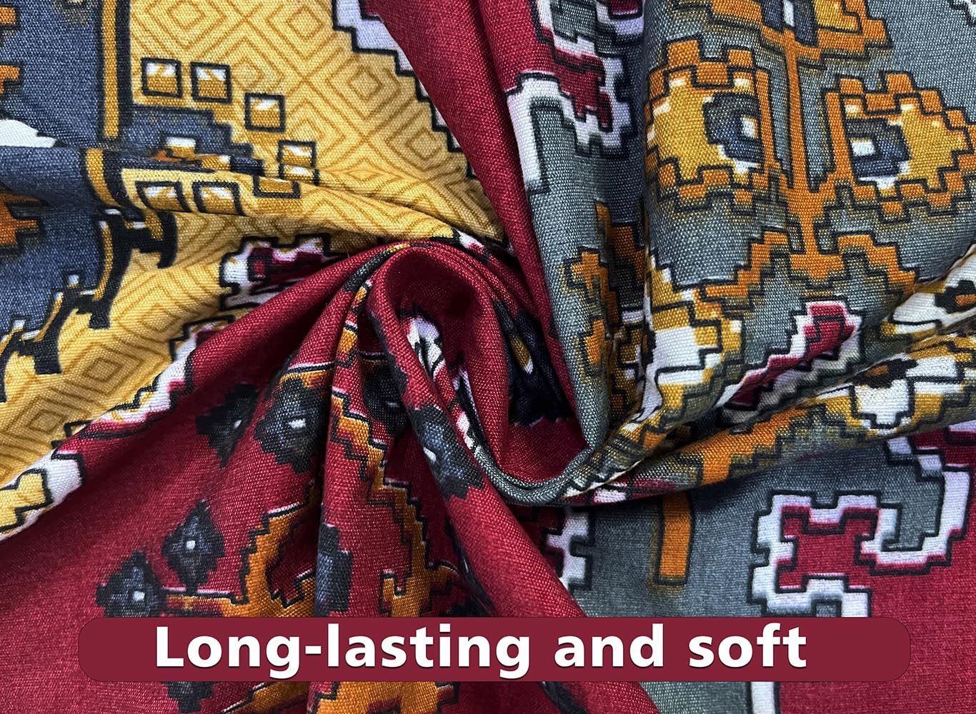 Pure Microfiber Double Bedsheet With 2 Pillow Covers - 88 X 90 Inches, Maroon & Grey | Traditional Jaipuri Rajasthani Handcrafted Design Bedsheet